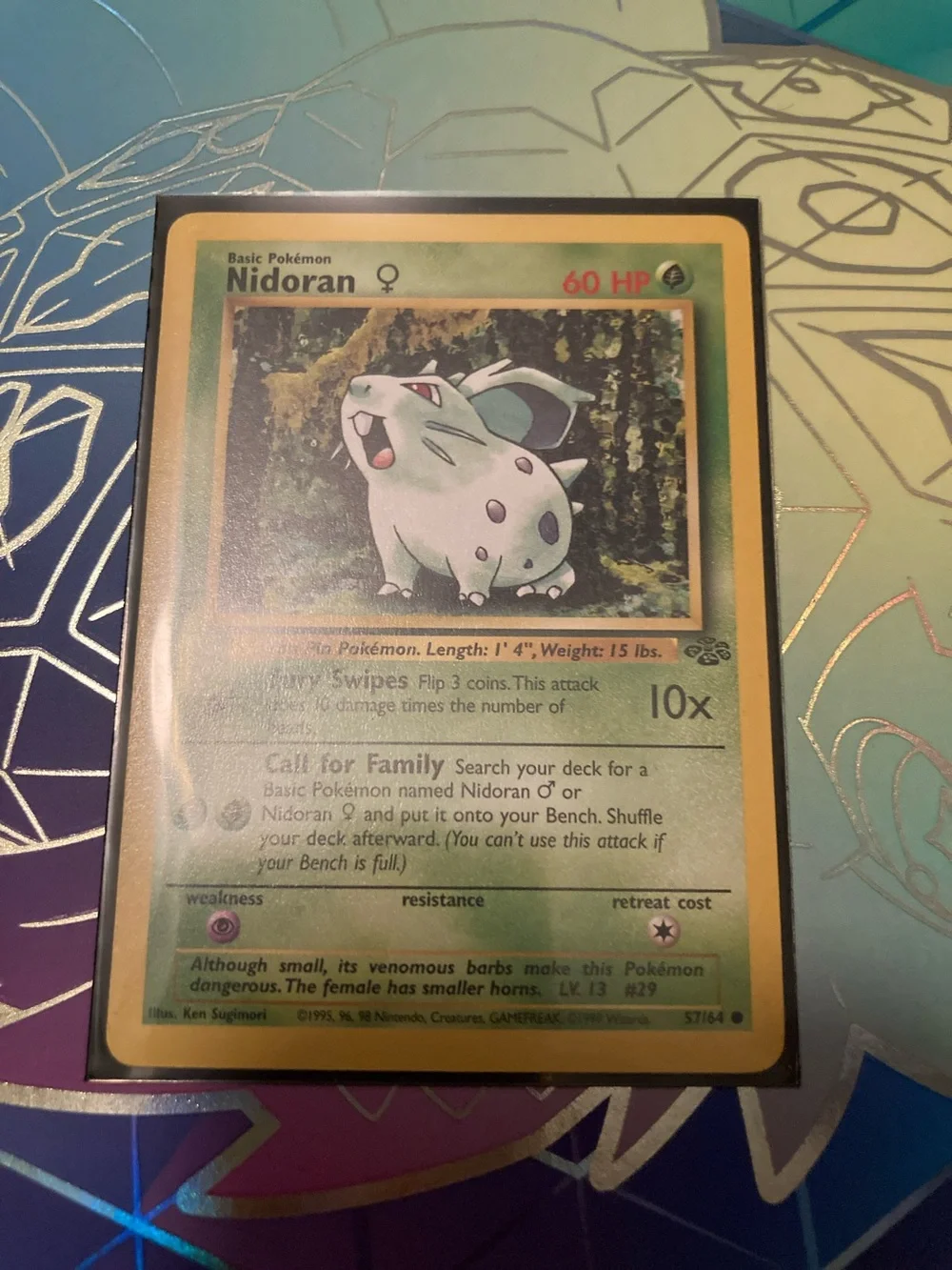 Pokemon Nidoran Female Card with Green Artwork